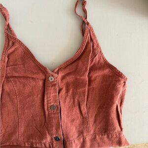Rust Red Button down romper
